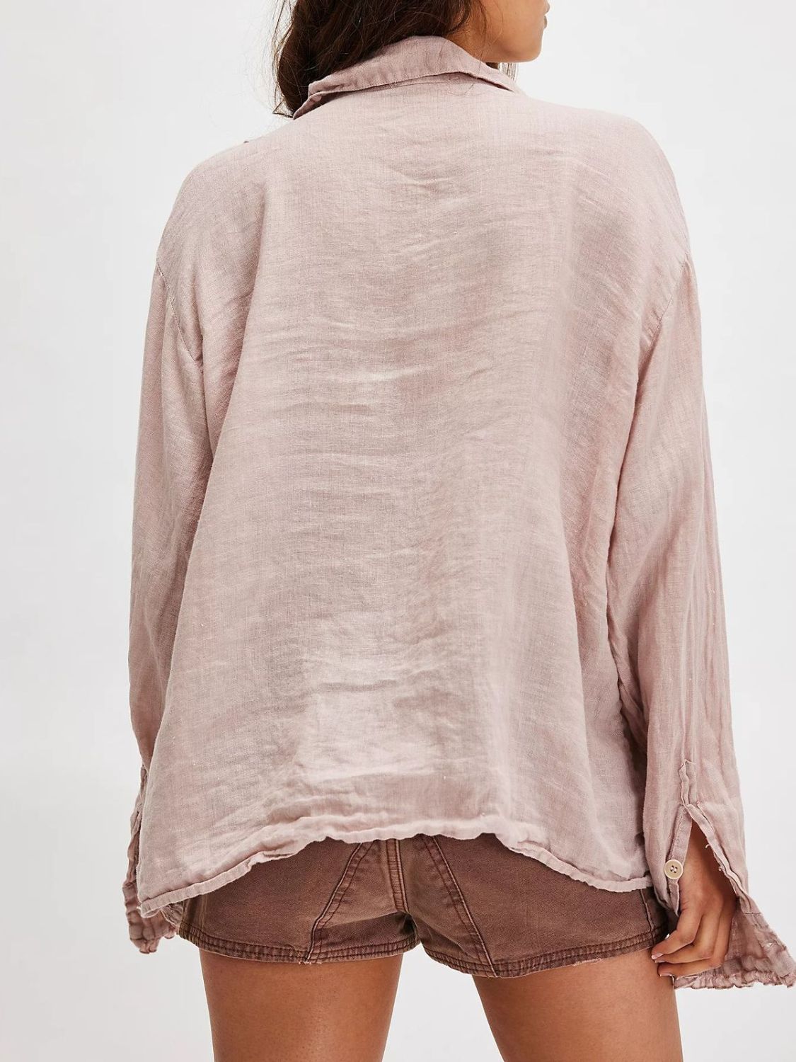 Frill Ruched Collared Neck