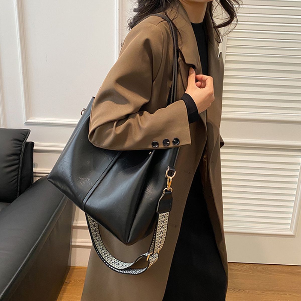 PU Leather Large Tote