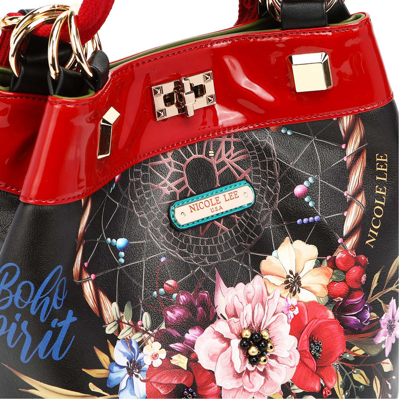Flower Pattern Adjustable Strap Backpack