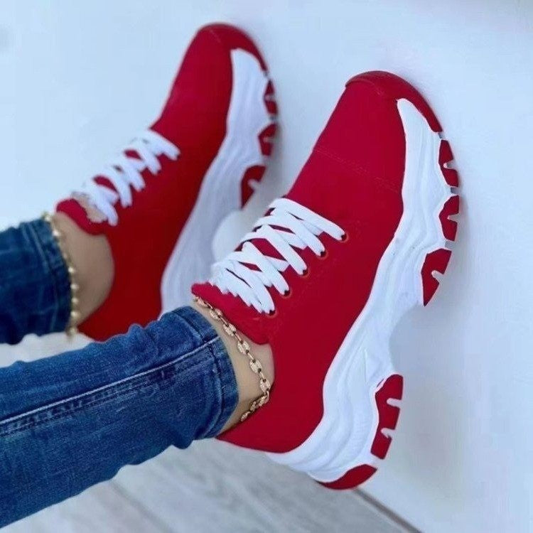 Lace-Up Round Neck Platform