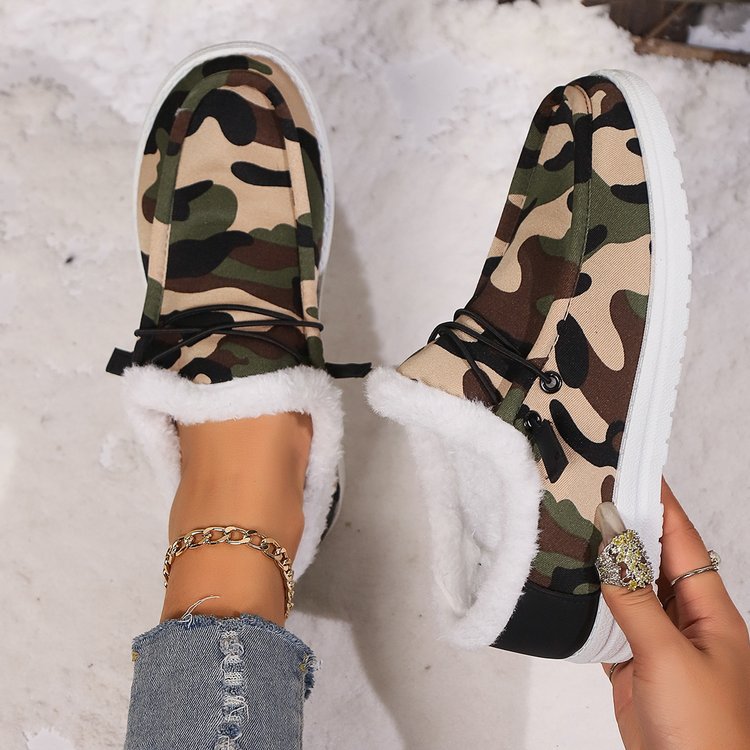 Fuzzy Camouflage Round Toe