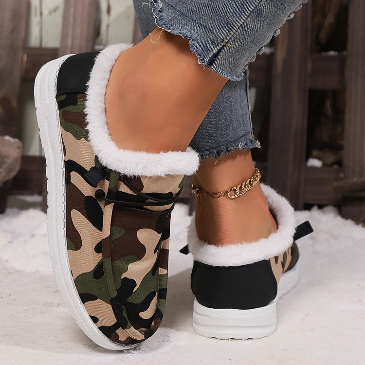 Fuzzy Camouflage Round Toe