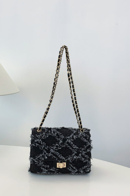 Raw Hem Denim Crossbody