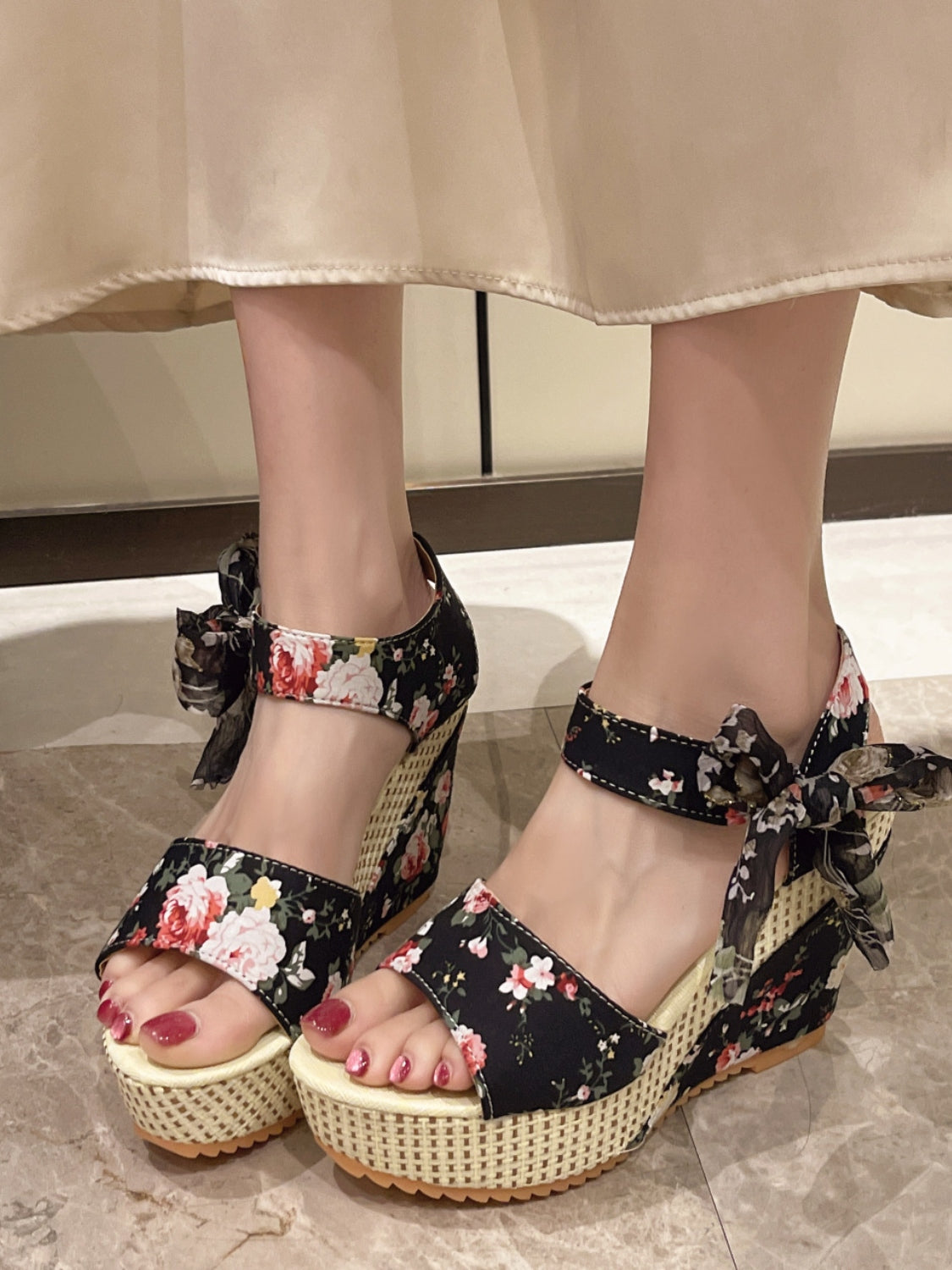 Floral Tied High Heel