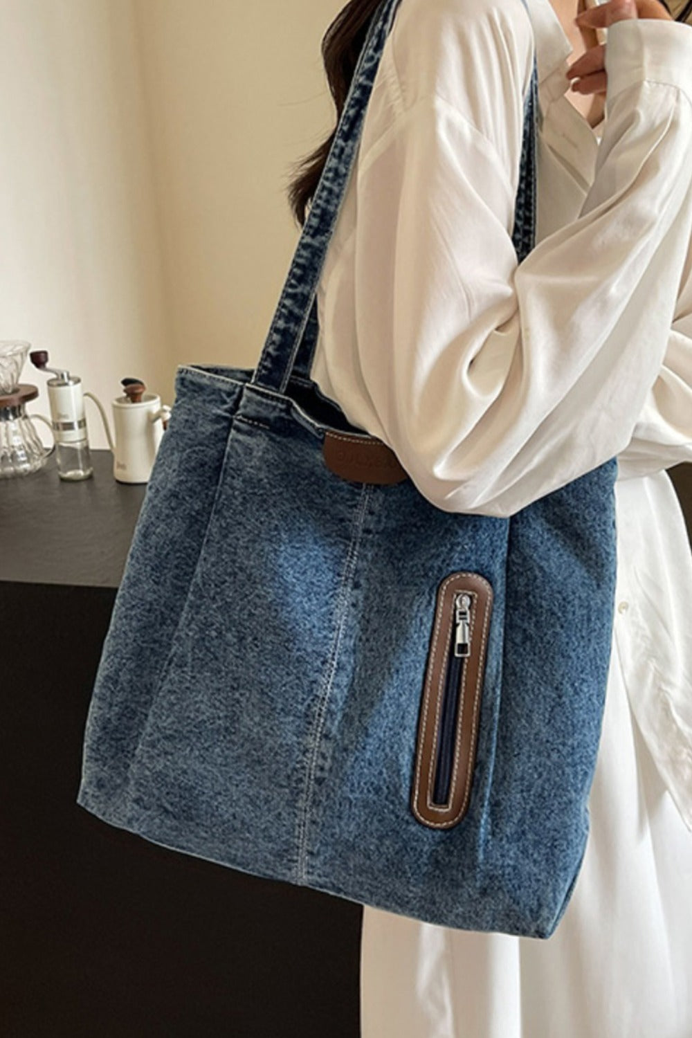 Medium Denim Tote