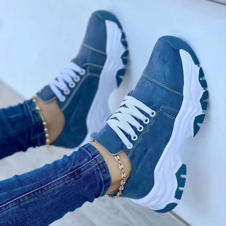 Lace-Up Round Neck Platform