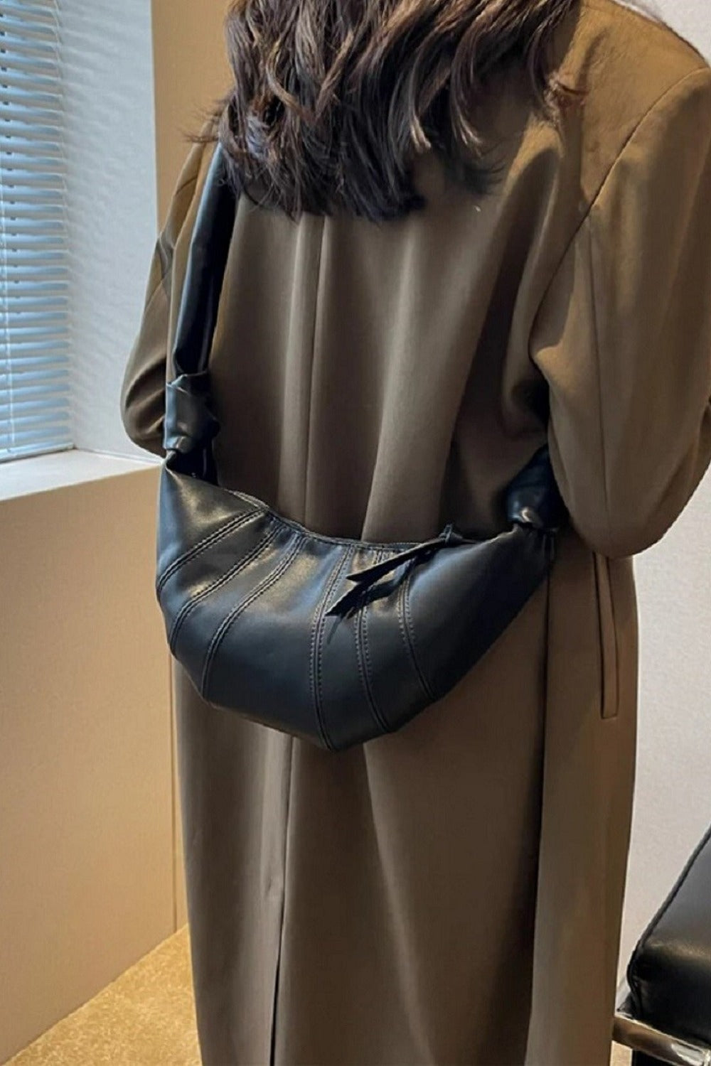 Zenana Vegan Leather Croissant