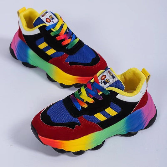 Lace-Up Mesh Round Toe