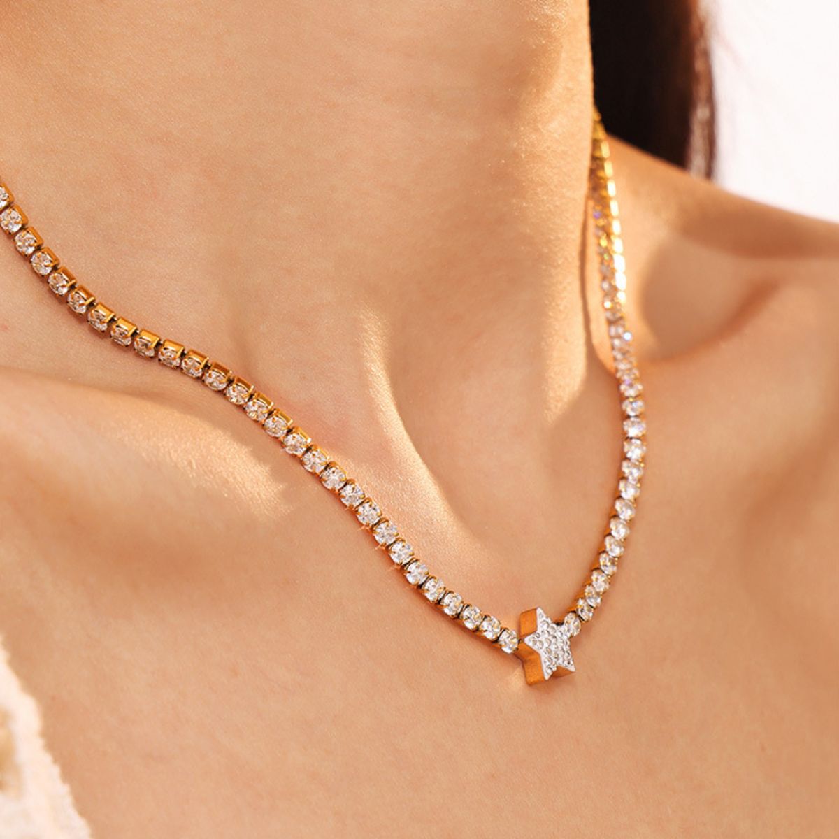Titanium Steel Zircon Star