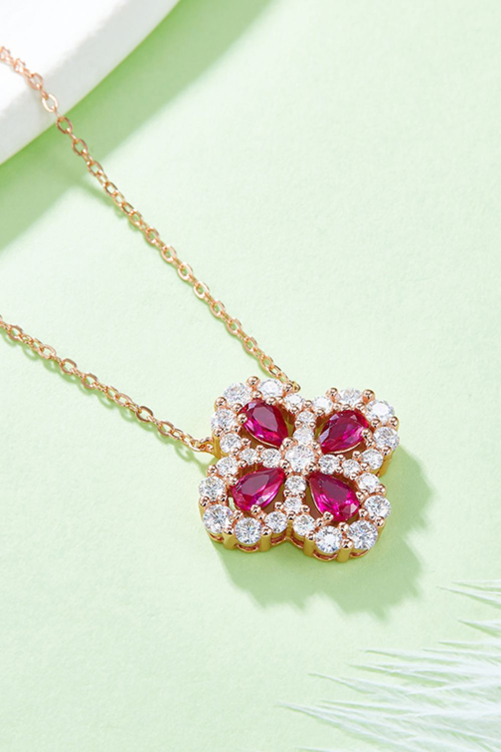 Lab-Grown Ruby Flower Shape