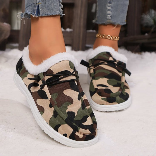 Fuzzy Camouflage Round Toe