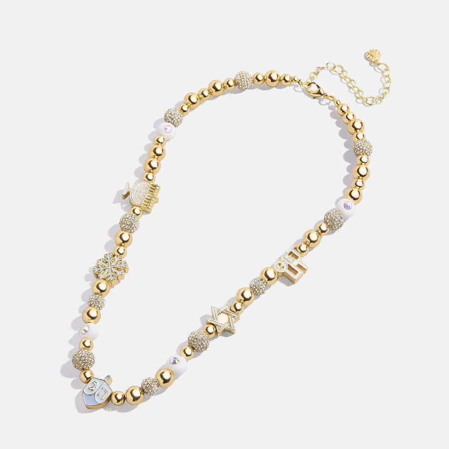 Rhinestone 14K Gold-Plated Beaded