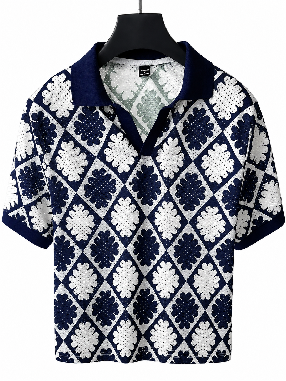 Geometric All-Over Print Short Sleeve Polo Shirt