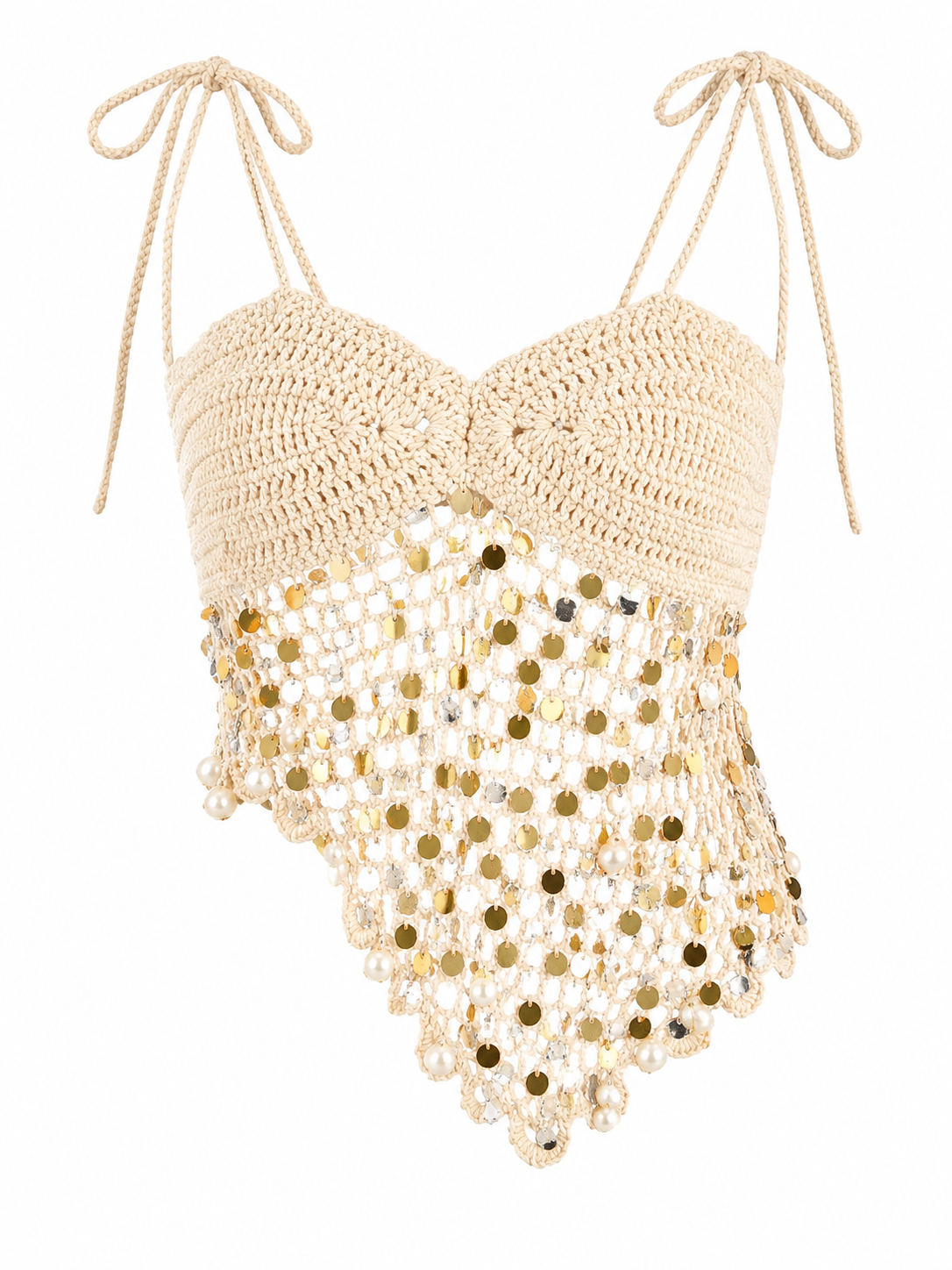 Sequin Crochet Knit Cami