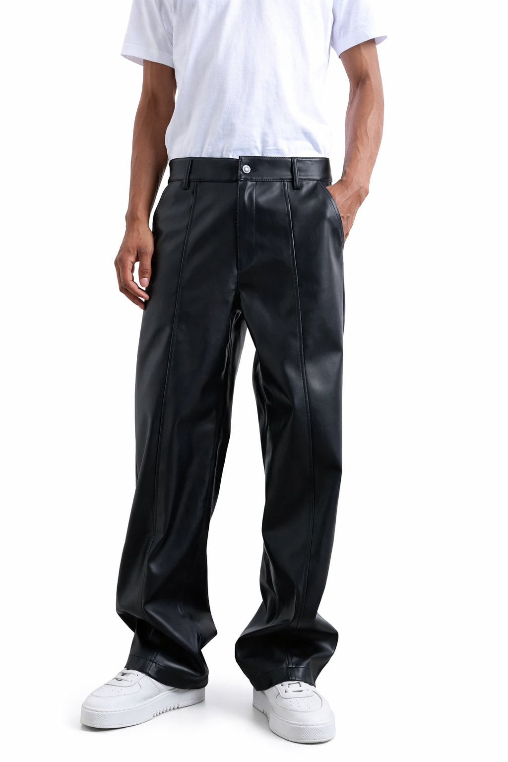 Baggy Fit Faux Leather
