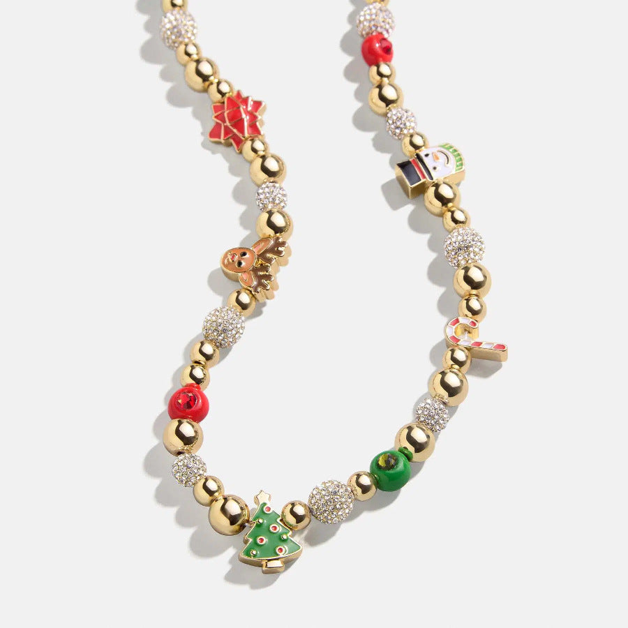 Rhinestone 14K Gold-Plated Beaded