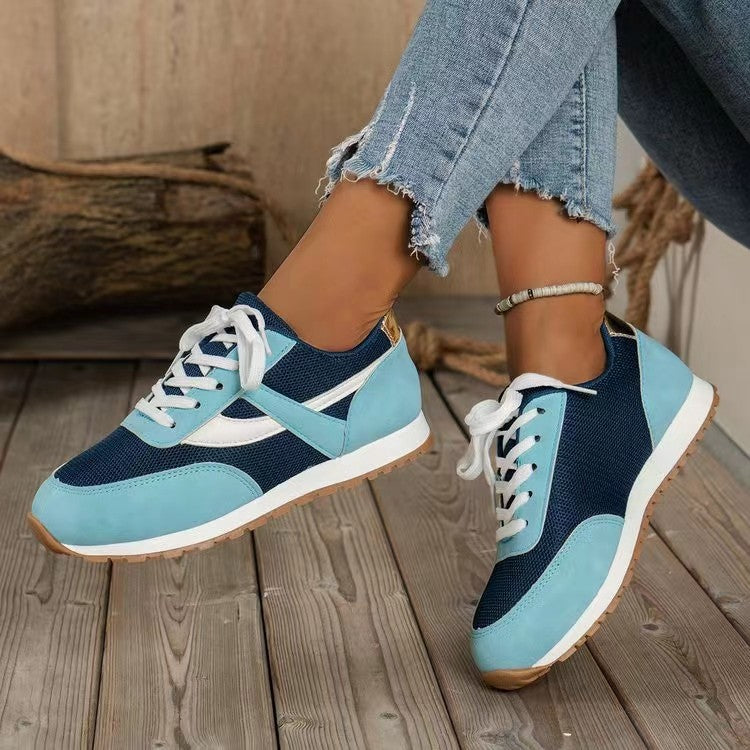 Mesh Contrast Round Toe