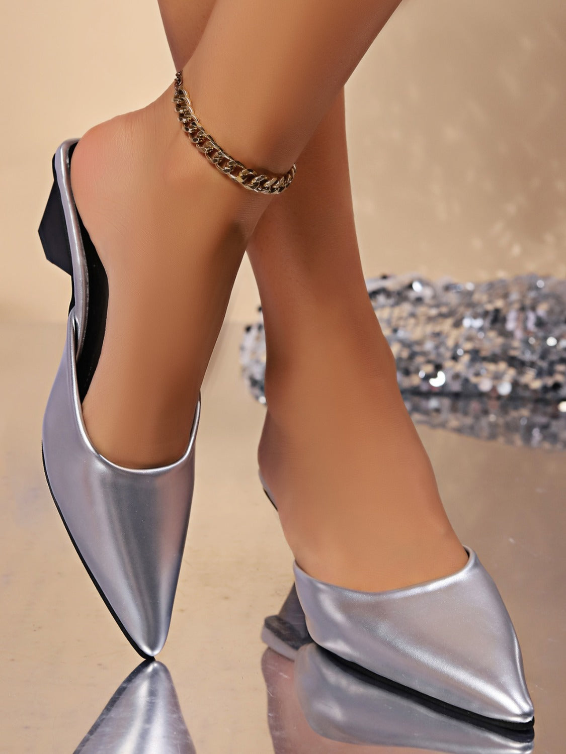 PU Leather Point Toe
