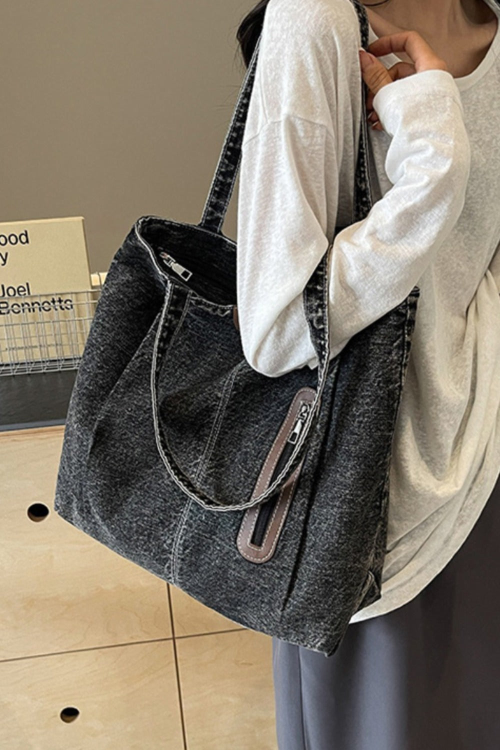 Medium Denim Tote