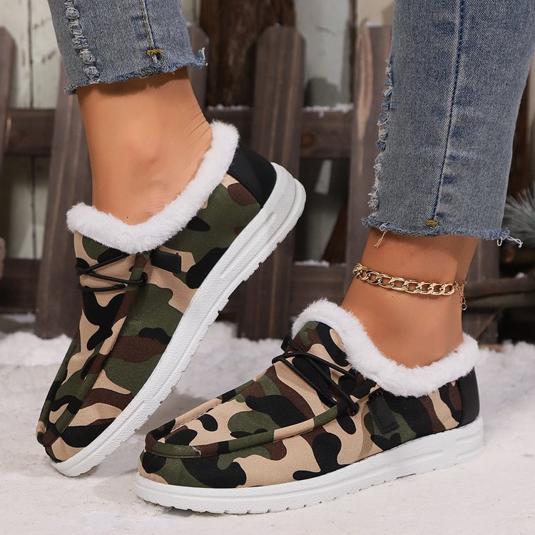 Fuzzy Camouflage Round Toe