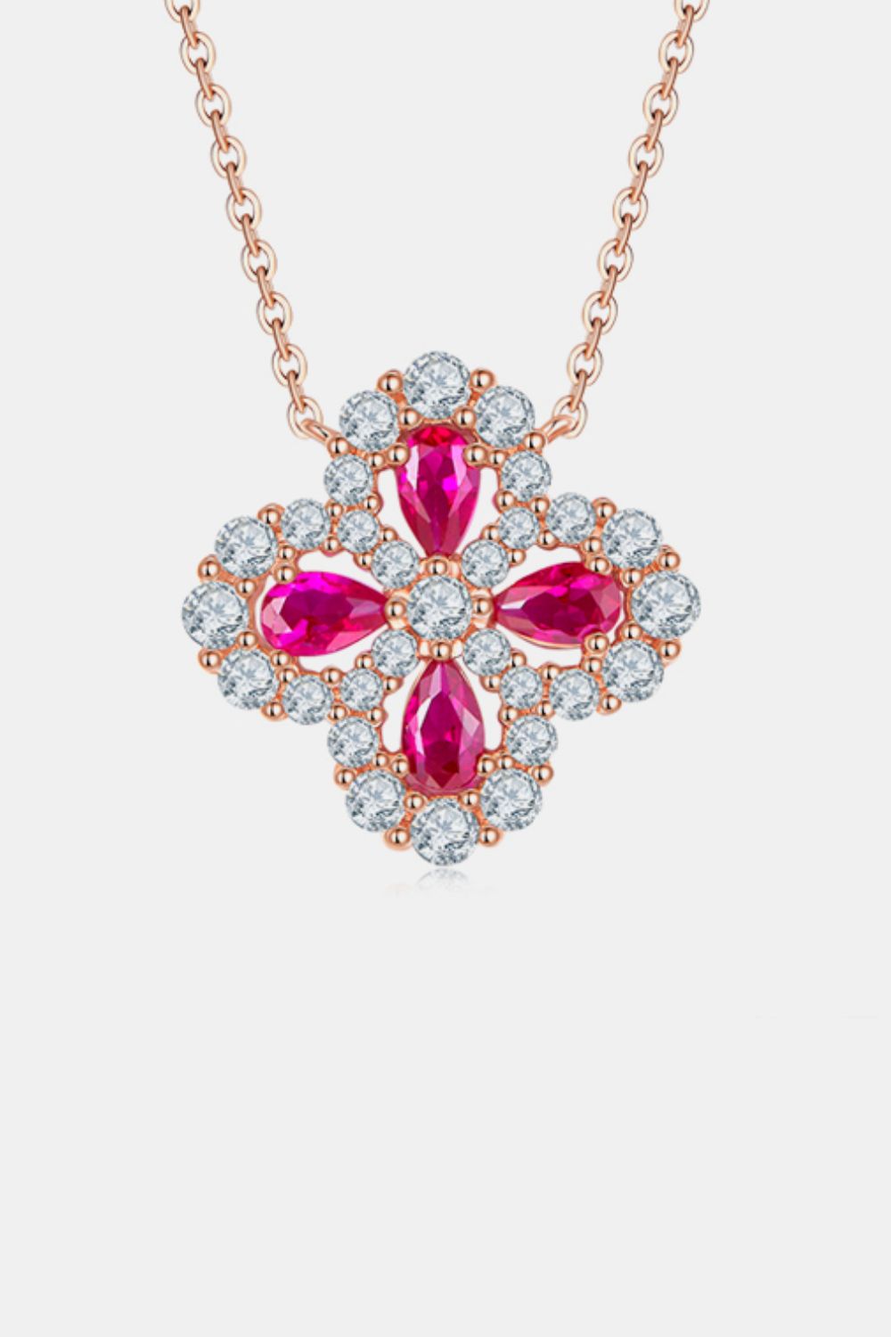 Lab-Grown Ruby Flower Shape