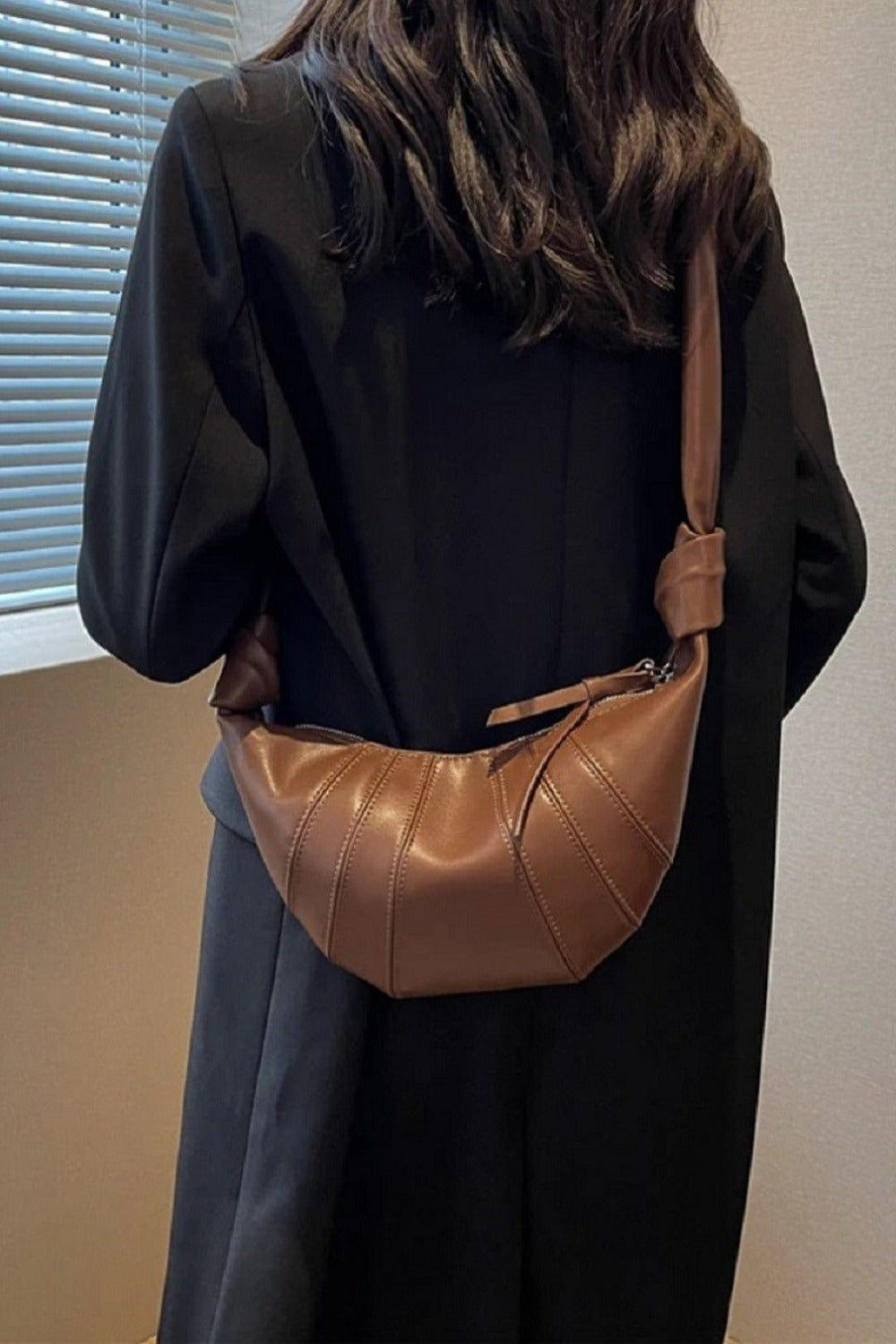 Zenana Vegan Leather Croissant
