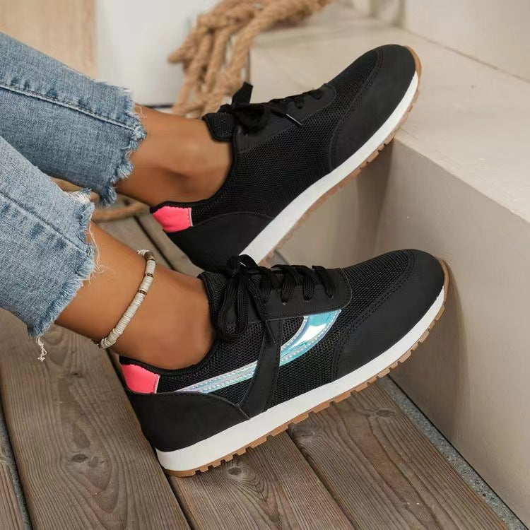 Mesh Contrast Round Toe