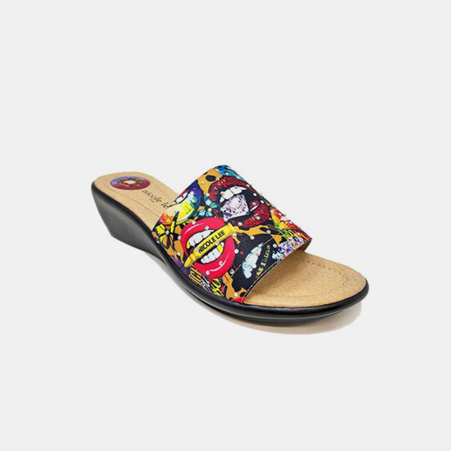 Rhinestone Decor Wedge Slipper