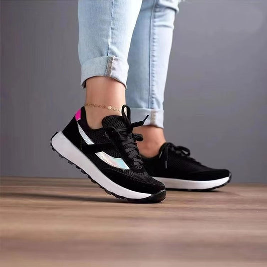 Mesh Contrast Round Toe