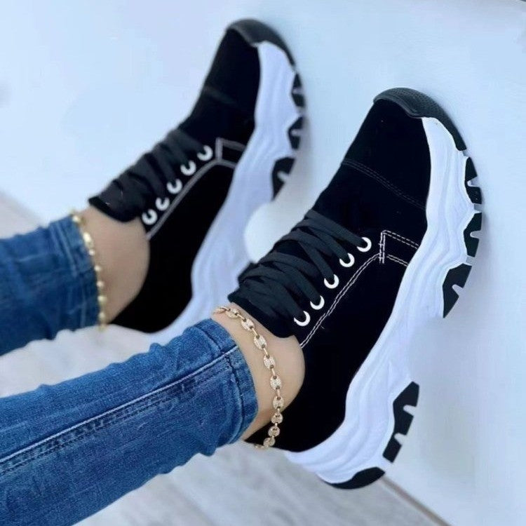 Lace-Up Round Neck Platform