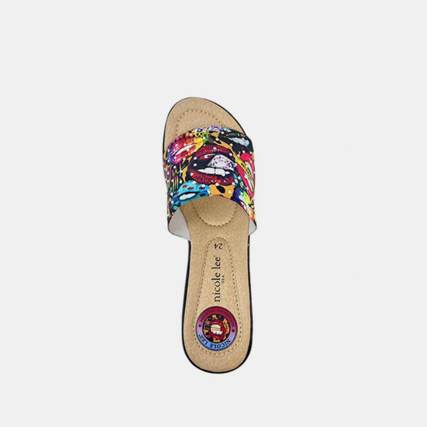 Rhinestone Decor Wedge Slipper