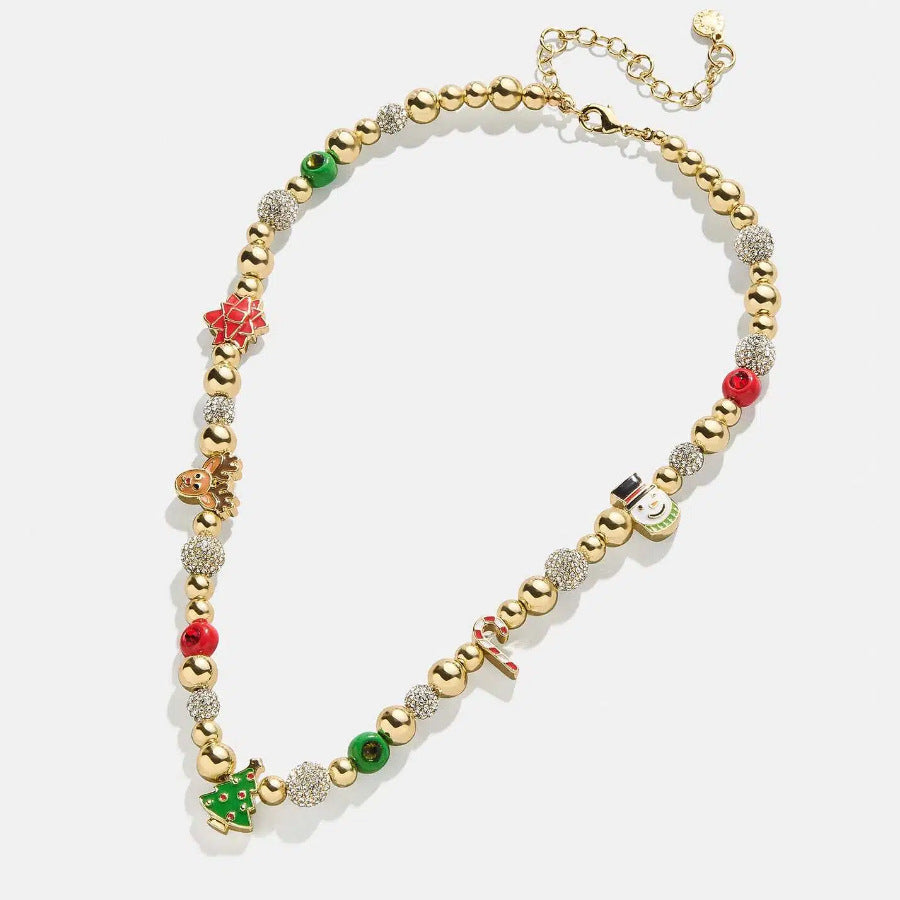 Rhinestone 14K Gold-Plated Beaded